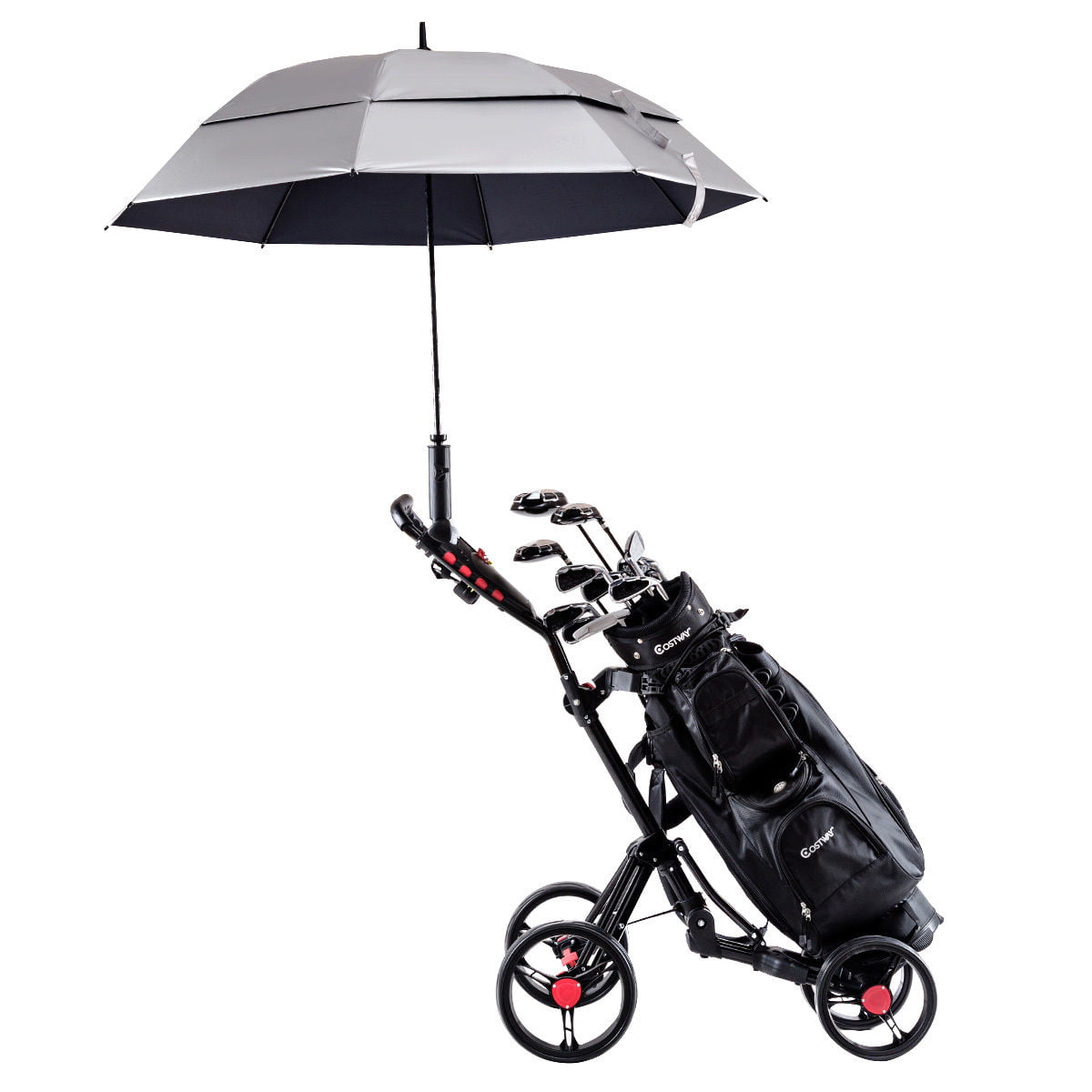 Costway Folding 4 Wheel Golf Pull Push Cart Trolley