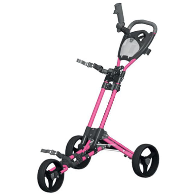 Spin It Golf Products GCPro2-Pnk 3 Wheel Golf Push Cart, Pink