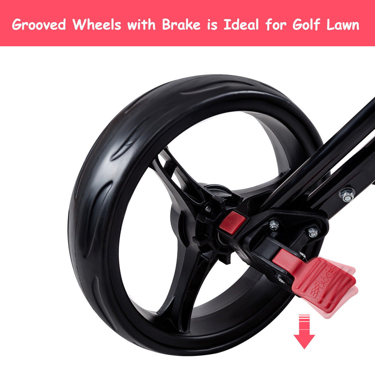 Costway Folding 4 Wheel Golf Pull Push Cart Trolley